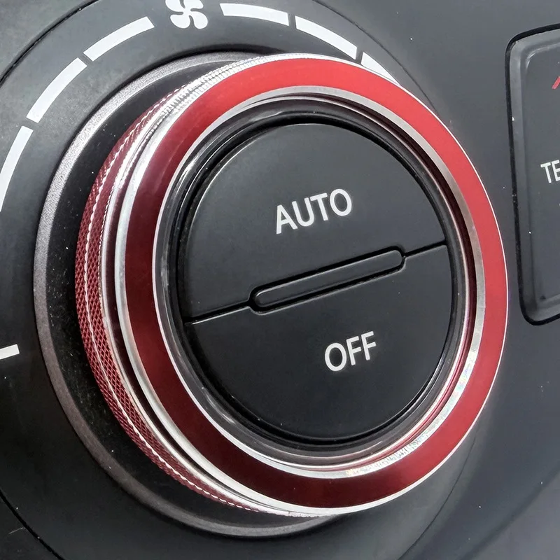 1 Stück Armaturenbrett-Klimaanlagen-Einstellknopf Dekorationsring Metall-Zierblende für Hyundai Ix45 2013-2017 Auto-Innenausstattung – Detail 5