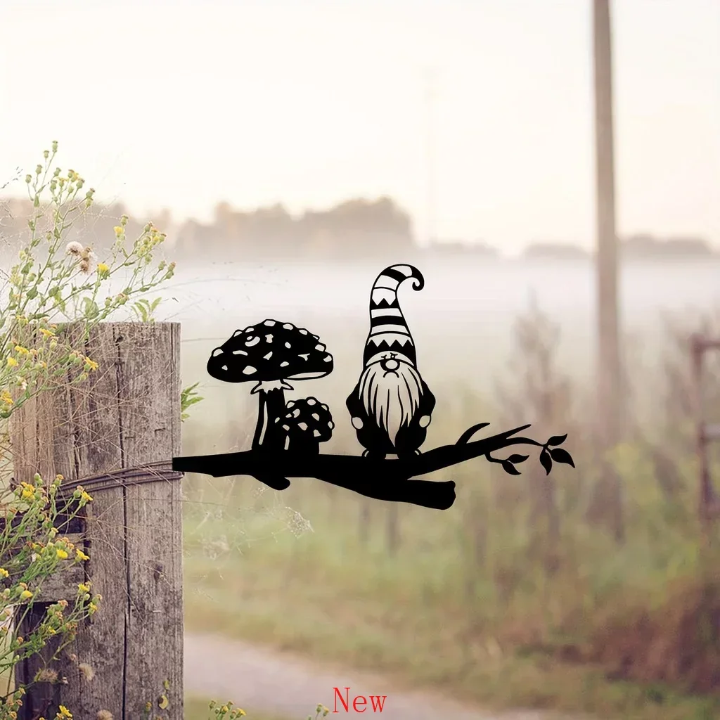 

Promotion Metal Garden Gnome Decoration Yard Decor Sign Metal Yard Art Garden Tree Decorations Outdoor Backyard Decor Garden Gi