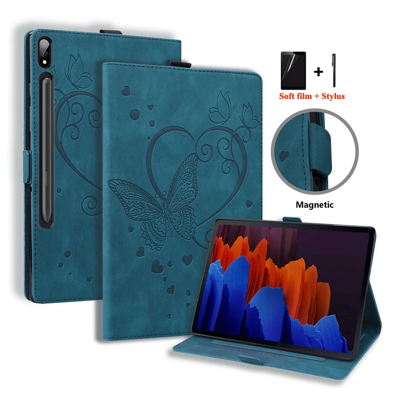 

For Samsung Galaxy Tab S 7 S7 Plus FE 2021 Case Cover Cute Butterfly Embossed TUP Book Cover for Galaxy Tab S7 Plus FE 12.4 Case