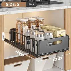 Enhanced Kitchen Pull-Out Cabinet Organizer and Spice Rack (S)