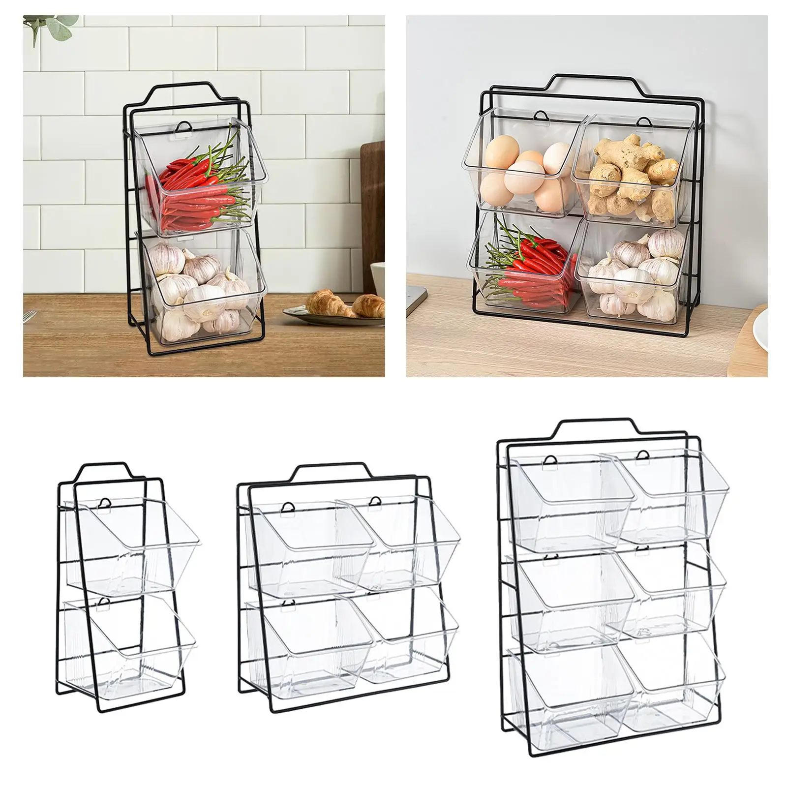 Coffee Pod Storage Storage Kitchen Shelving Tea Bag Rack for Kitchen Home Desktop Onion, Ginger, Garlic Fruits Vegetables Snacks