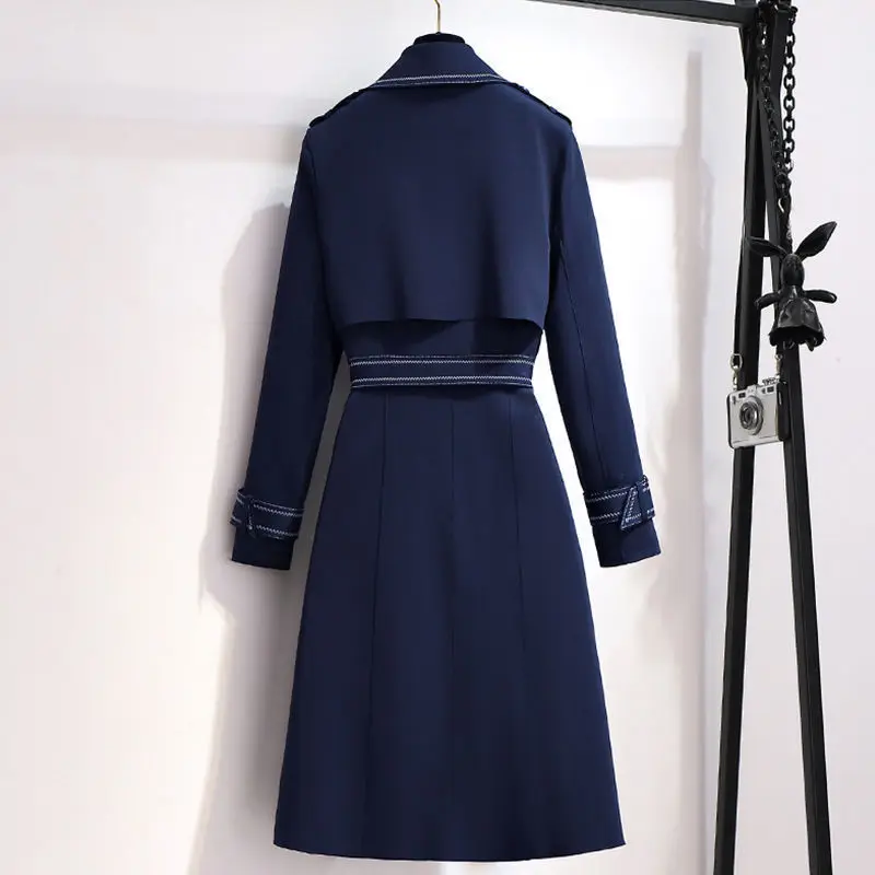 Windbreaker Women's Medium and Long Spring and Autumn Clothes 2022 New Fashion High-end Temperament Fashionable Coat