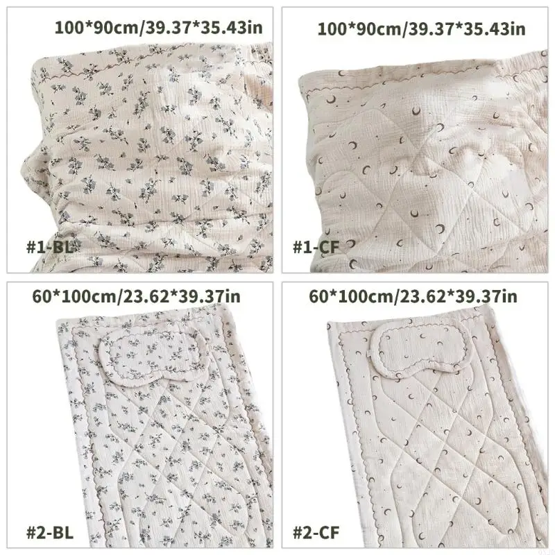 QX2D Cotton Crib Pad Baby Bed Cushion/Soft and Breathable Blanket/Toddler Printed Pillow for Infant Boys Girls