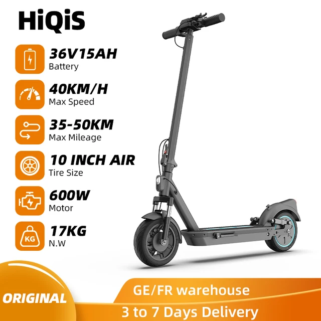 HiQiS Max Pro e-scooter 500W moteur 36V 15Ah 40KMH vitesse 50KM gamme 10 pouces pneu à Air pliant Scooter électrique pour adultes avec App 1