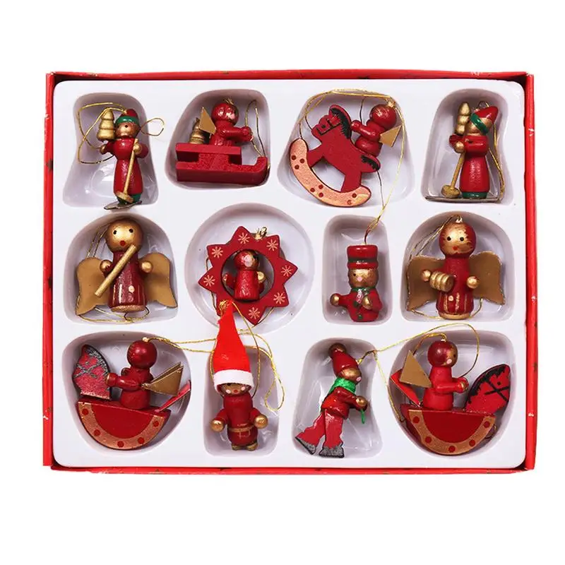 

Decorative Wooden Christmas Ornaments Miniature Xmas Pendants For Parties Home Decor Christmas Tree Decoration Accessories