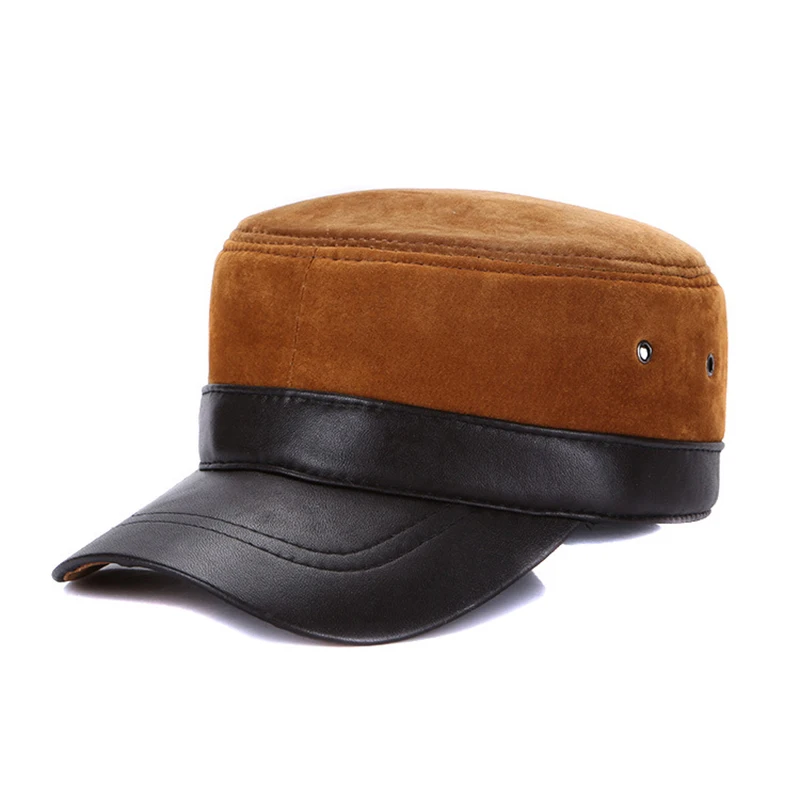 2025 Unisex Real Sheepskin Leather Caps Casual Real Natural Sheep Skin Leather Baseball Hats New Fashion Fall Winter Leather Hat 2