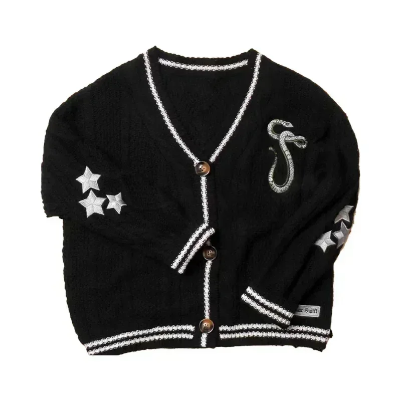 Lover Cardigan with Star Embroidery Pink Heart Cosy Soft Knit TS Cardigan Tay Sweater Jacket Vintage Fall Winter 1989 5