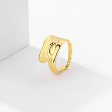 

925 Sterling Silver Couple Simple Ring 18k Gold Minimalist Design Finger Jewelry Woman Designer Casual Anniversary Gift Fine