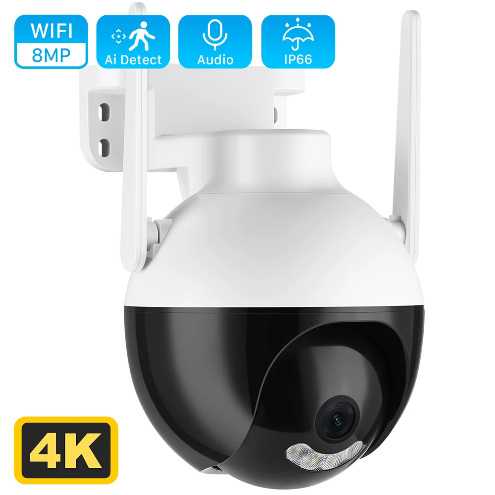ANBIUX 8MP PTZ WiFi IP Camera 4MP AI Human Detection Color Night Vision Audio Video Surveillance Cameras Outdoor Security Camera