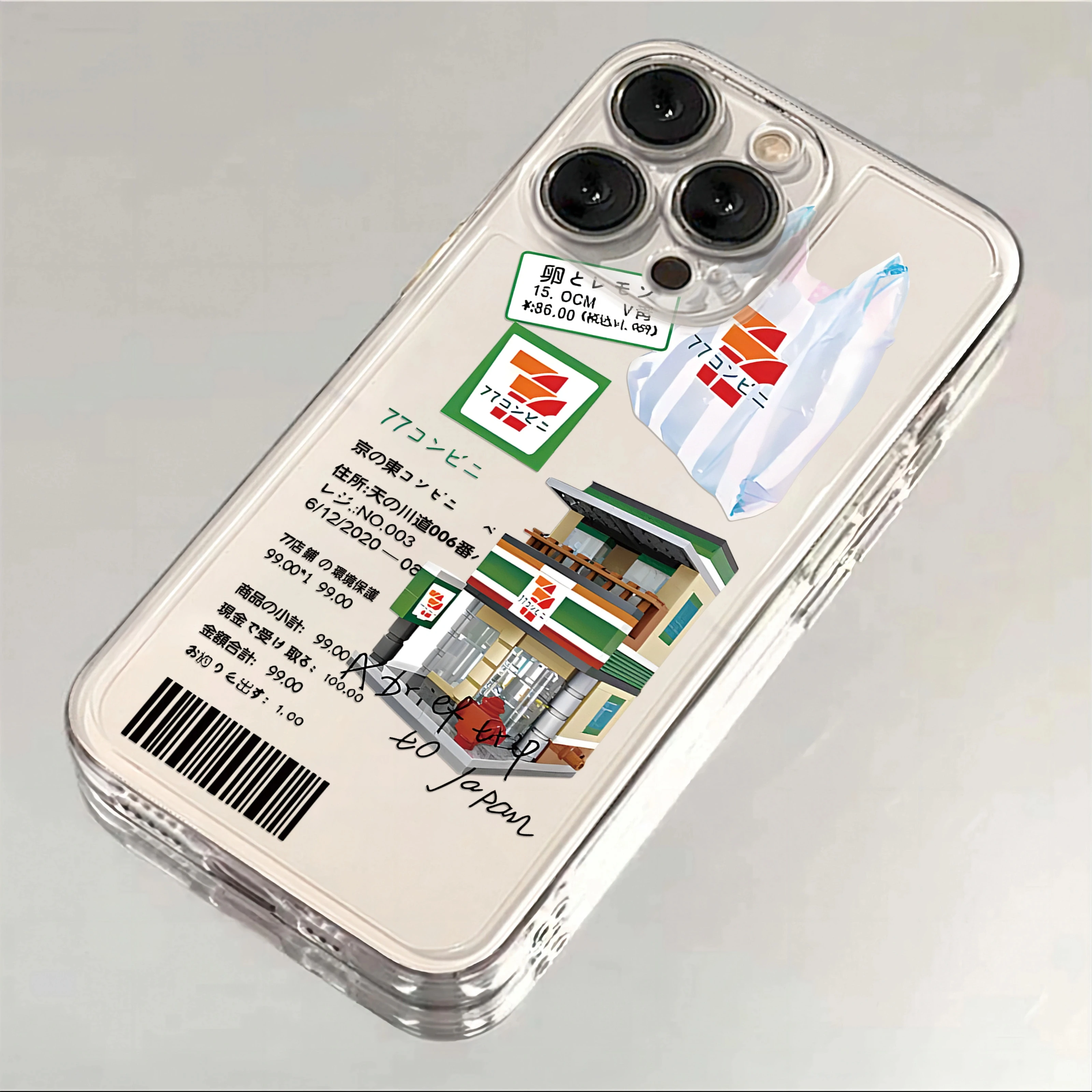 Japan Skyline Clear Phone Case with Kanagawa Label Design