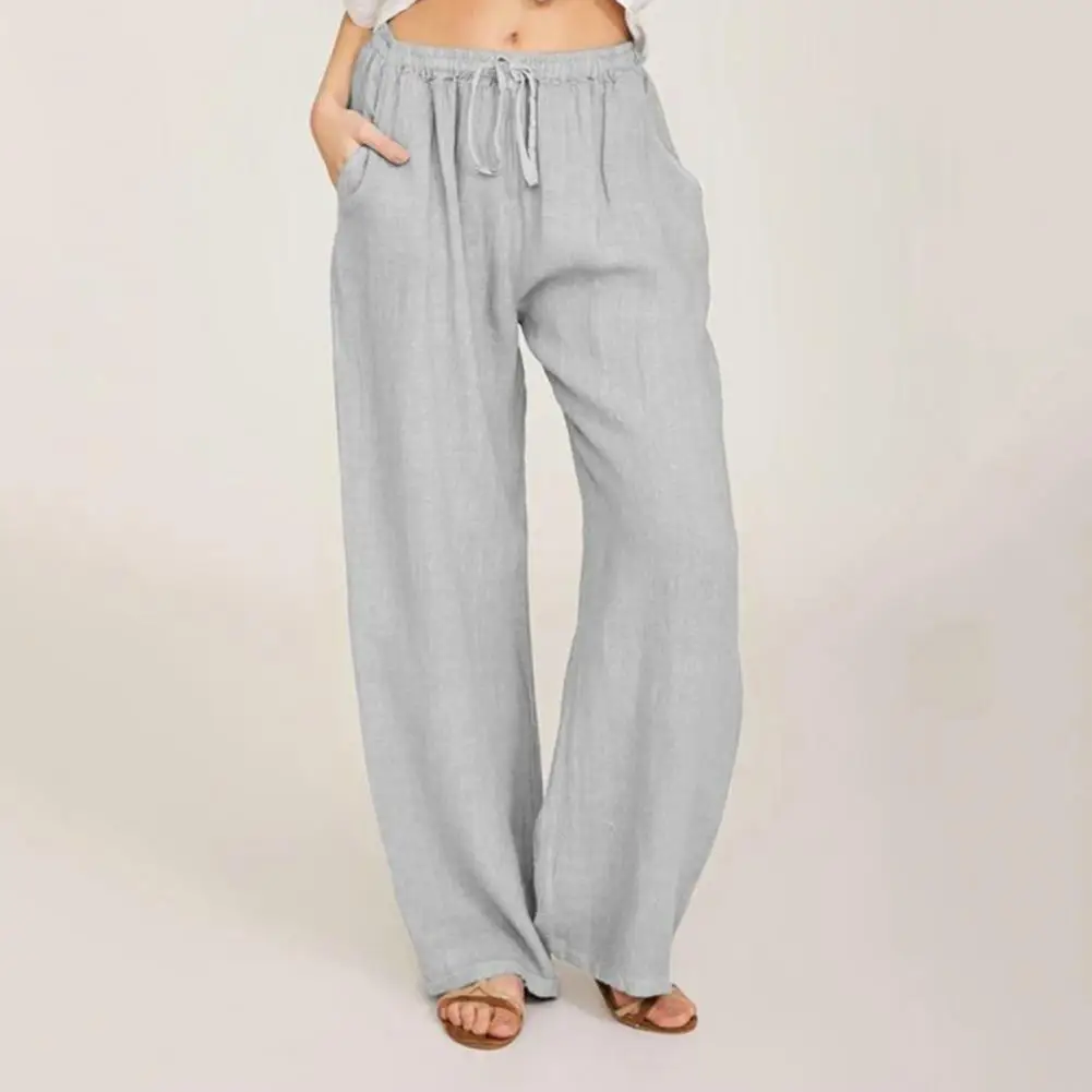Women Summer Pants Stylish Women's Summer Pants Collection Elastic Waist Drawstring Trousers With Pockets For Wear For Comfort xs xl size lose straight leg jeans solid color women pants high waist baggy casual streetwear comfort colored trousers oversize