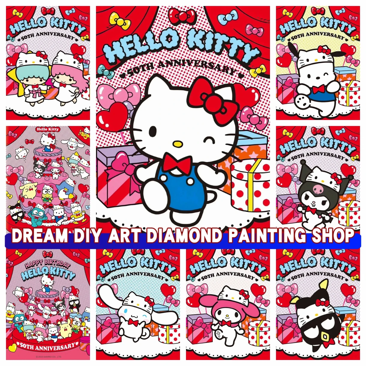 

Sanrio большая семейная сборная мечта DIY алмазная живопись Kuromi My Melody аниме Набор для вышивки крестиком детский подарок на день рождения