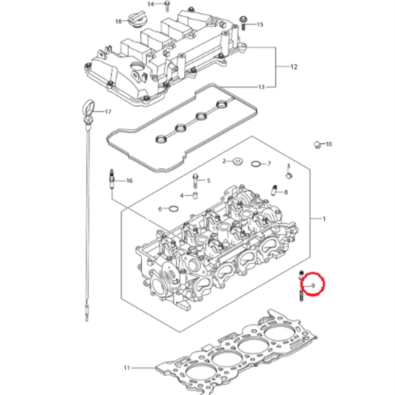 New Genuine Quality Parts Cylinder Head Bolt 11117-68M00 For Suzuki New Vitara SX4 S-cross SWIFT K14C,K10C Engine