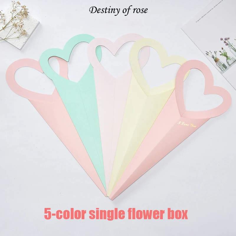 5pc Flower Wrapping Paper Gift Box Triangle Bouquet Packaging Bag