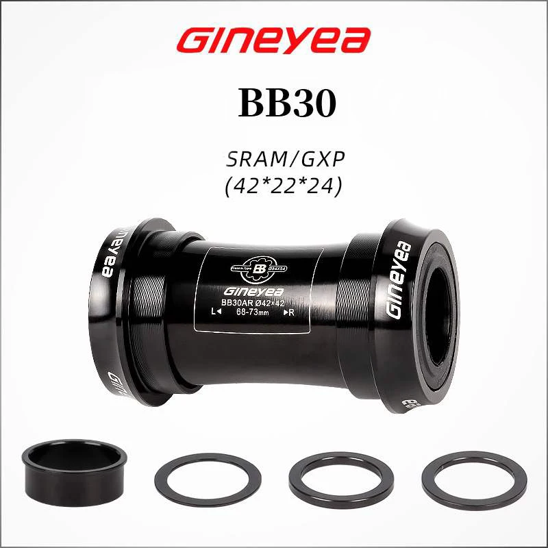 Фото GINEYEA PF30 BB30 нажимный Нижний Кронштейн 7075AL CNC ось велосипеда GXP внутренний 24 мм/22 мм BB Части №3