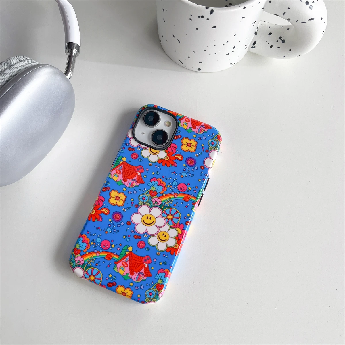 Flower series pattern intInclusive Phone Case Two-In-One Film Protective Shell For iPhone 15 14 13 12 11 Pro Max Plus Mini