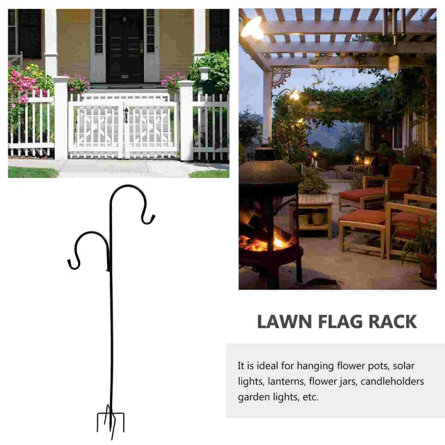 Lámpás Horgok Kültéri Virágcserepek Kert Ültetvényes Tét Madár Tápláló Állvány Alap Etető Állomás Pólus Zászló Fogas - Image 6