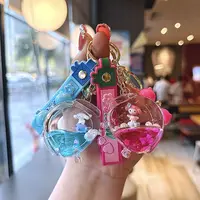 Cute Sanrio Keychain Cartoon Girlish Exquisite Quicksand Hello Kitty Clow M Schoolbag Pendant Girls' Gifts 1