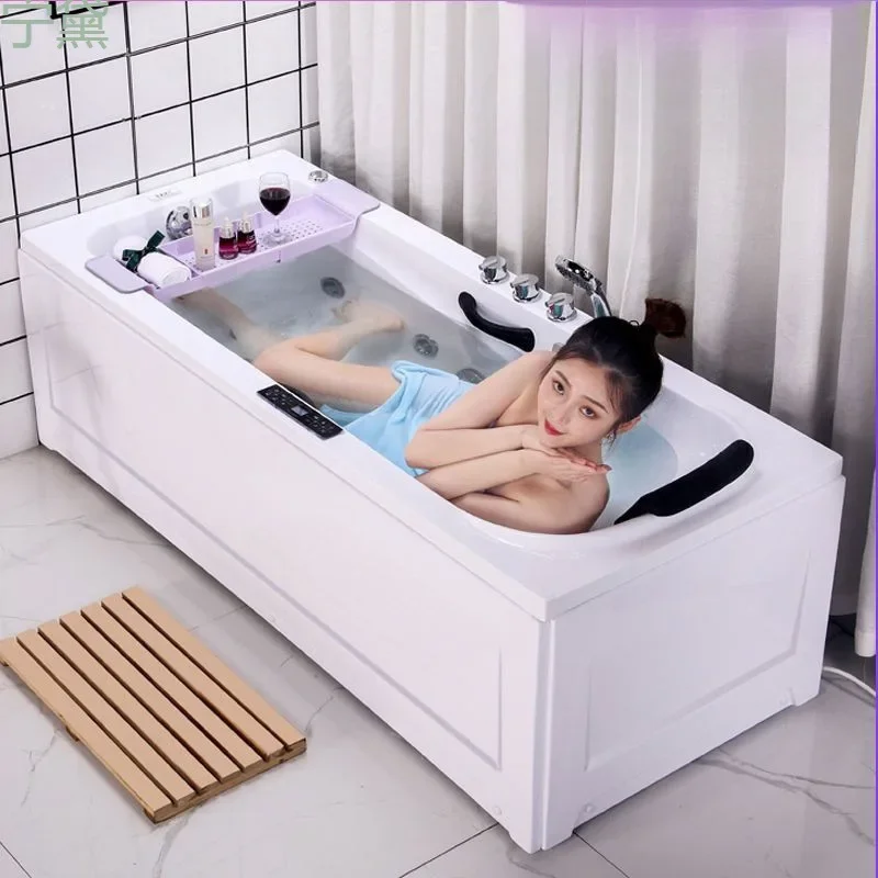 Thickened acrylic bathtub Small apartment Adult Surfing massage Constant temperature heating Smart