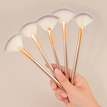 New Practical Facial Brushes Fan Makeup Brushes Soft Portable Mask Brushes Cosmetic Tools for Ladies Girls Nail Charm Beaut 1