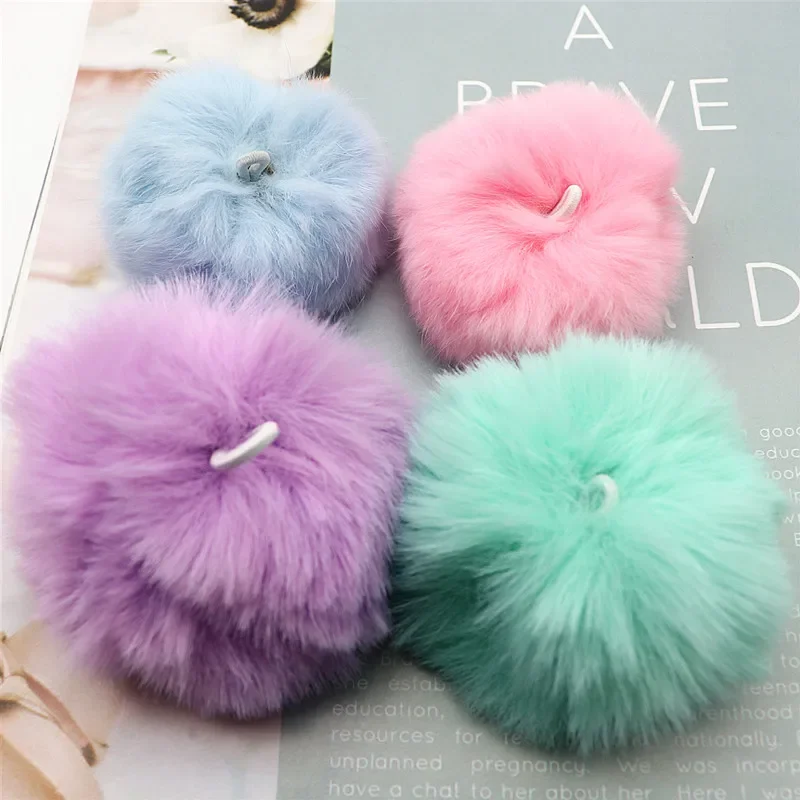 6CM 8CM Fluffy Faux Rabbit Fur Ball Pompom Plush DIY Women Bag Car Jewelry for Apparel Sewing Fabric Accessories