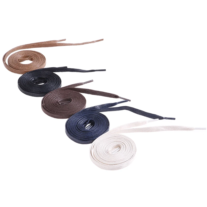 1Pair Waxed Flat Shoelaces Leather Waterproof Casual Shoes Laces Unisex Boots Shoelace Length 60 80 100 120 140 160 180CM shoe laces shoe accessories shoelaces without ties
