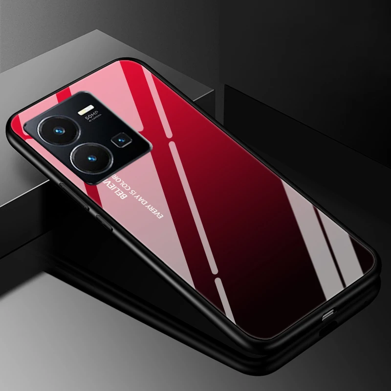 Premium Protective Hard Back Bumper Case with Tempered Glass Cover