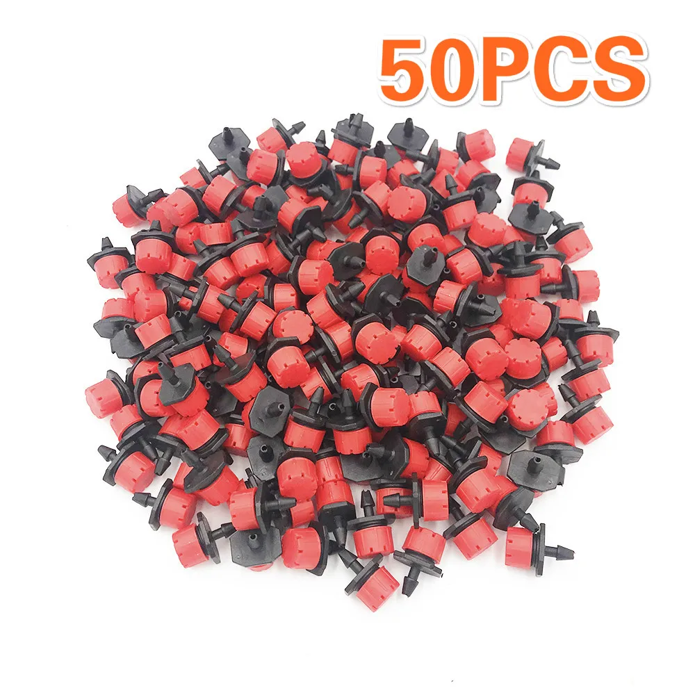 100PCS Garden Adjustable Nozzles Drip Irrigation Watering Sprinkler 1/4'' Anti-Clogging Dripper Emitter Flower Beds Vegetable | Дом и