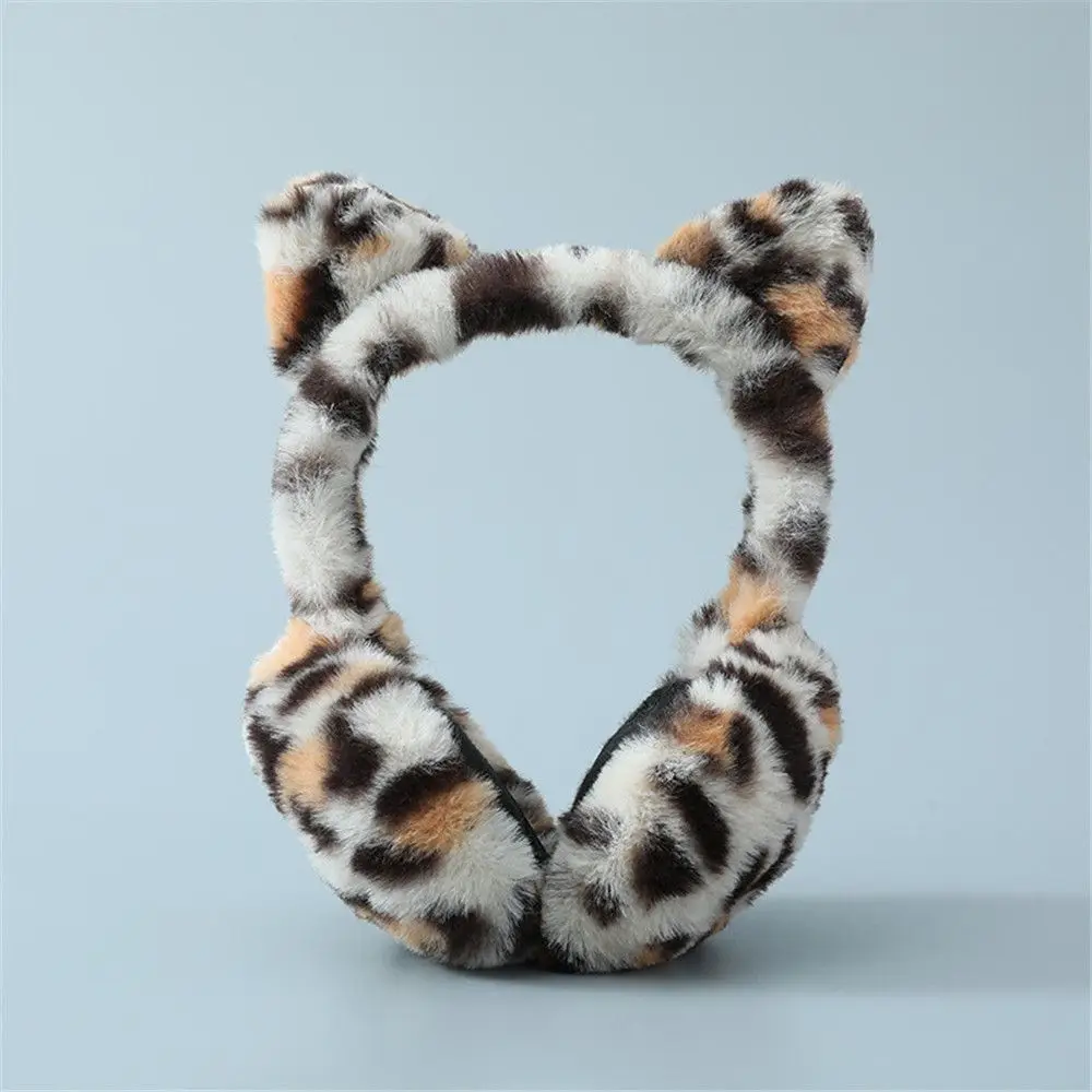 Women Fashion Leopard Winter Soft Earmuffs Women Ladies Girls Earflap Warmer Fluffy Plush Ear Muffs