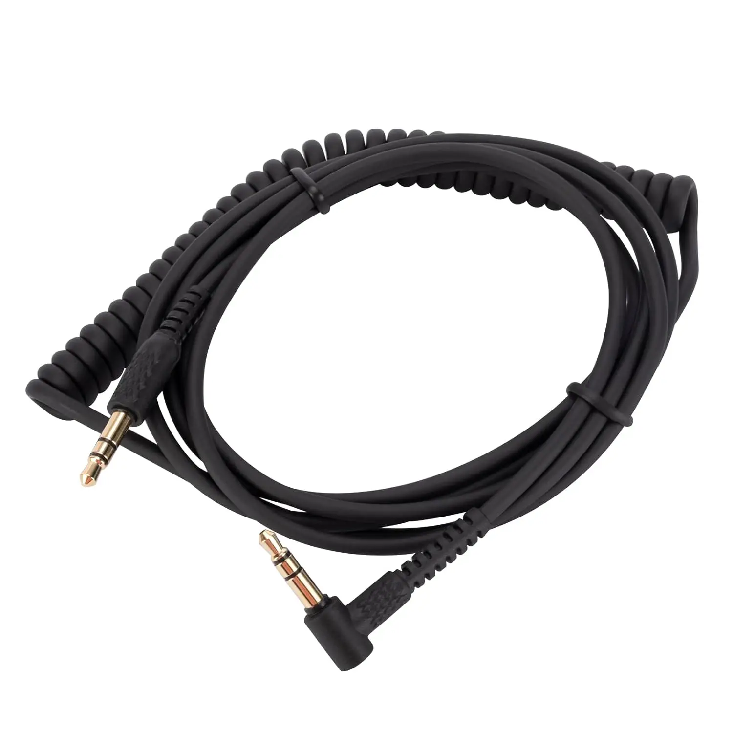 Câble Spirale Pour Casque Major2/3/4 - 3m, Connecteurs 3.5mm Dorés En L, Cuivre OFC