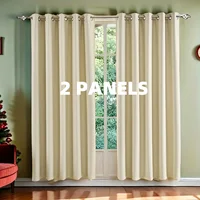 2 Panels  Solid Color Blackout Curtains with Heat Insulation&UV Protection - Grommet Top, Perfect for Living Room, Bedroom 1