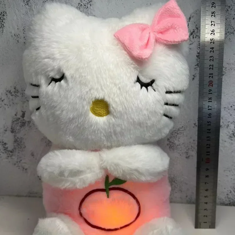 Sanrio Breathing Hello Kitty Glowing Soothing Doll Cartoon Anime Kt Cat Doll Accessories Room Decoration Kawaii Baby Toy Gift plush toys