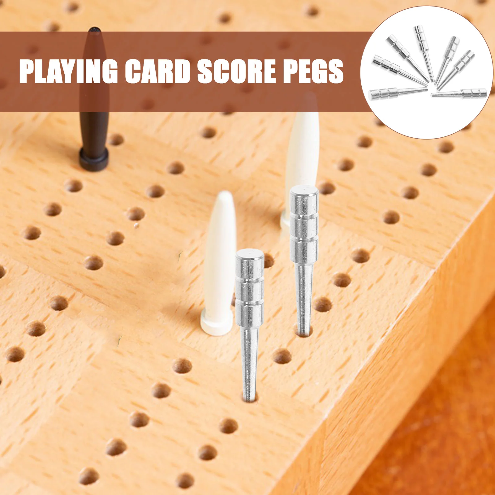 10 Pcs Toy Hardware Accessories Game Scoring Pegs Travel Metal Playing Card Score