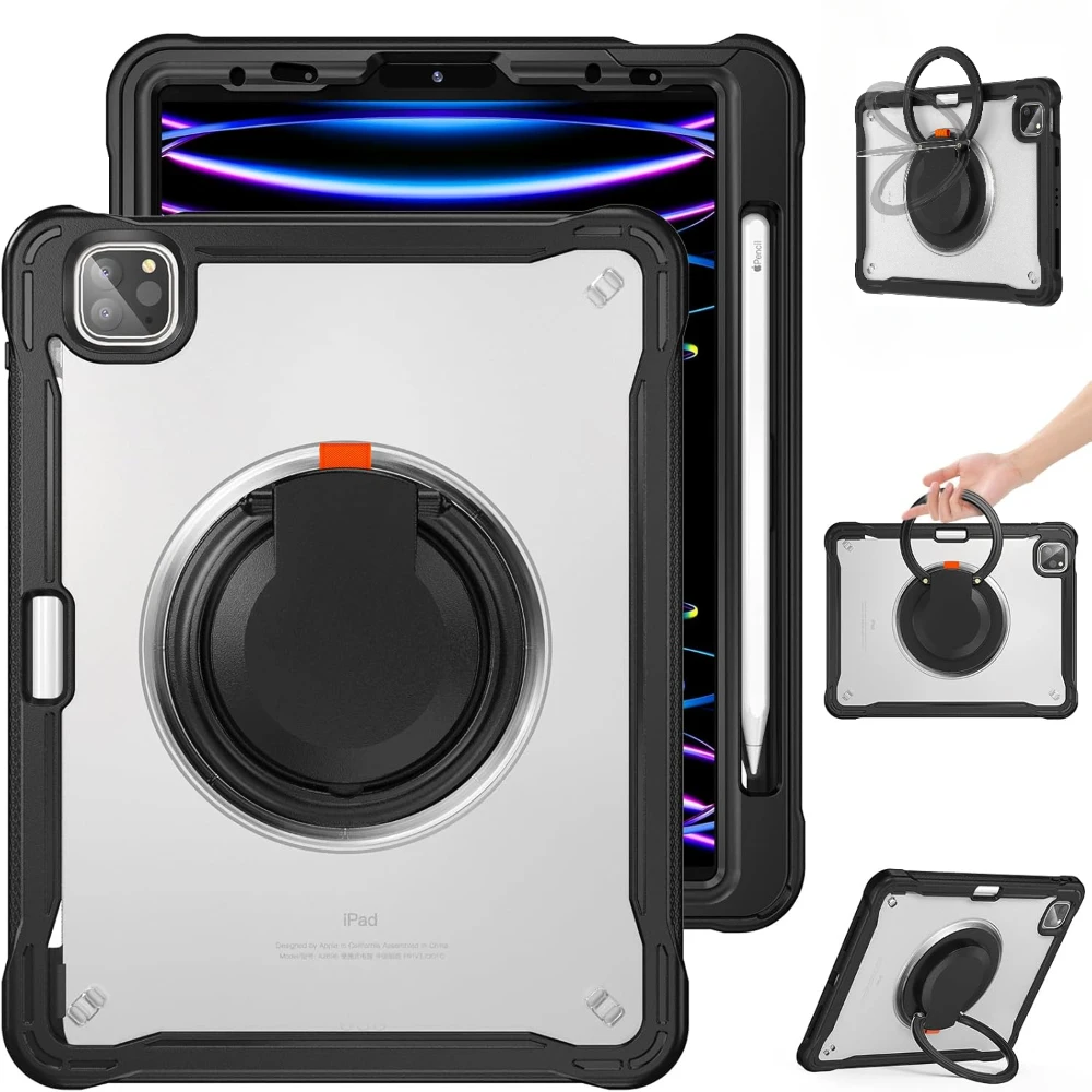 Heavy Duty Shockproof Tablet Case with Kickstand and Hand Strap