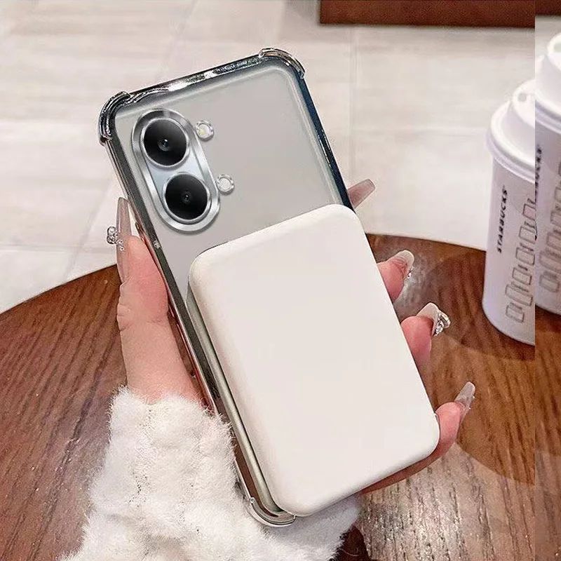 Clear Shockproof Magnetic Case with Wireless Charging Soft Cover