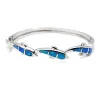 Charming Blue Opal Bangle Bracelet for Women 4