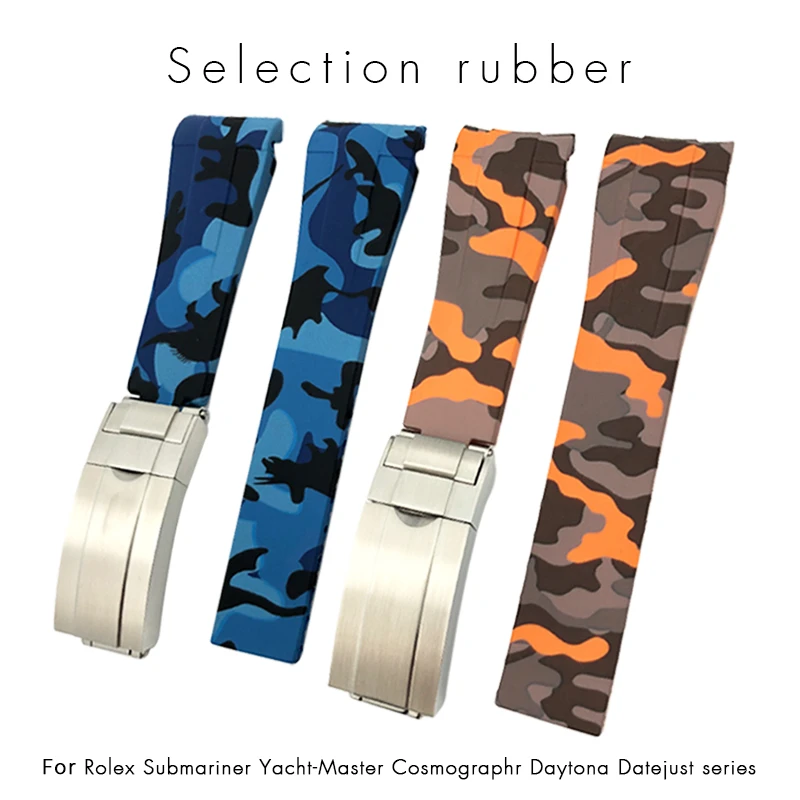 

19mm 20mm 21mm High Quality Rubber Watch Strap Fit for Submariner Rolex Daytona GMT Seiko Hamilton Curved end Sport Watchband
