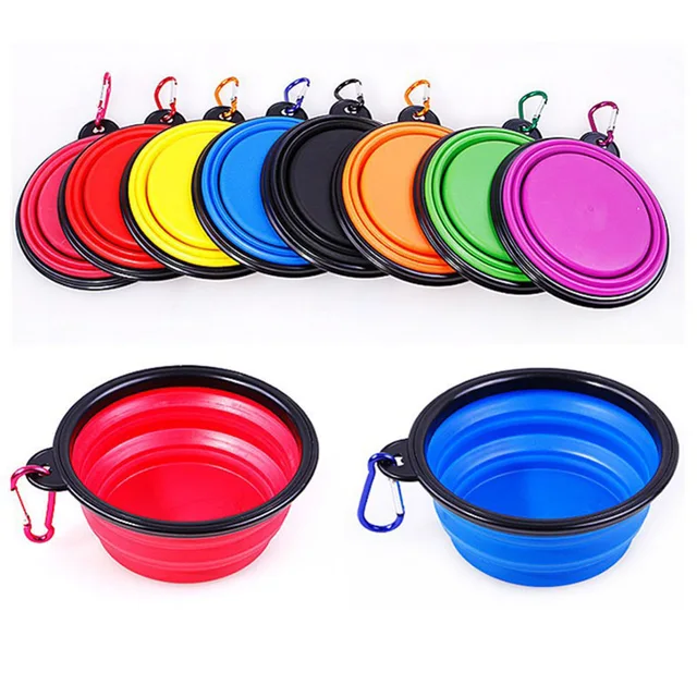 1000ml High-Capacity Pet Folding Silicone Bowl Collapsible Dog Outdoor Travel Portable Puppy Food Container Feeder Dish Bowl 5