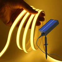 Bande lumineuse solaire flexible à LED COB, 320LED/m, DC 24V, 11x6mm, étanche, blanc naturel chaud, 0.5m, 1m, 2m, 5m, décoration de jardin 1