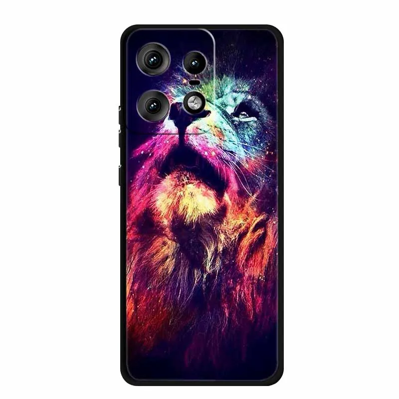 Charming Cat Design Soft TPU Silicone Phone Case - Painted Back Cover for Motorola Moto Edge 50 Pro 5G 2024