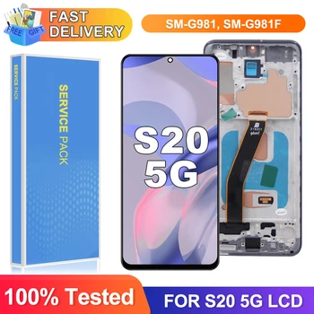 Schermo S20 5G per Samsung S20 5G G981 G981F SM-G981F/DS Display LCD Touch Screen con cornice Digitizer Assembly