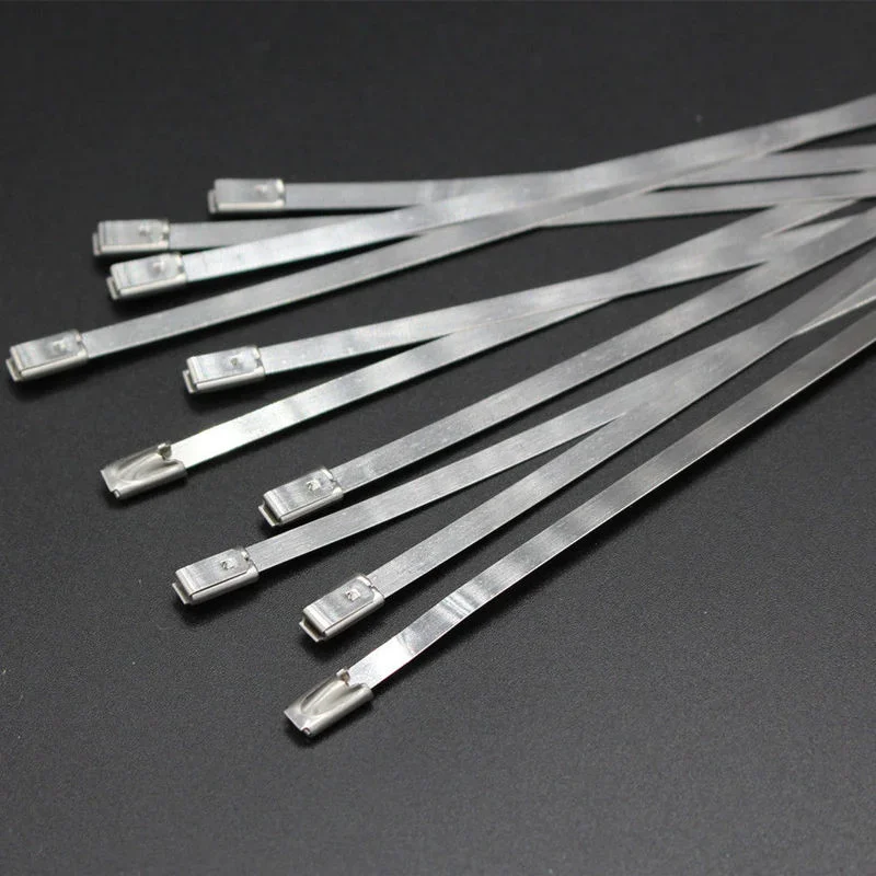 20pcs Stainless Steel Cable Ties Length 150/200/300mm Self-sealing Cable Zipper Tie Multi-Purpose Metal Exhaust Wrap Sealing Tie