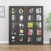 Display Cabinet with Glass Doors, Black Curio Cabinet with Lock, 71“ Tall Display Case for Living Room, Bookcase for Home, Clini 2