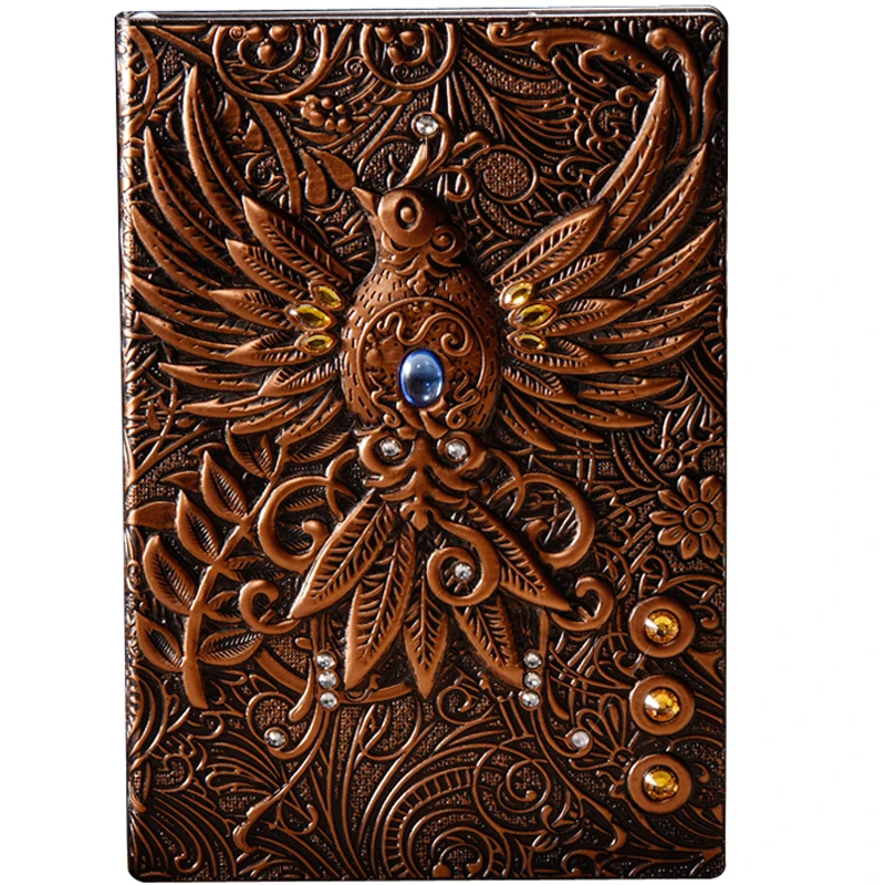 

European Creative Phoenix Retro Embossed Notebook Business Magic Book Leather Notebook Desktop Decoration Home Decor