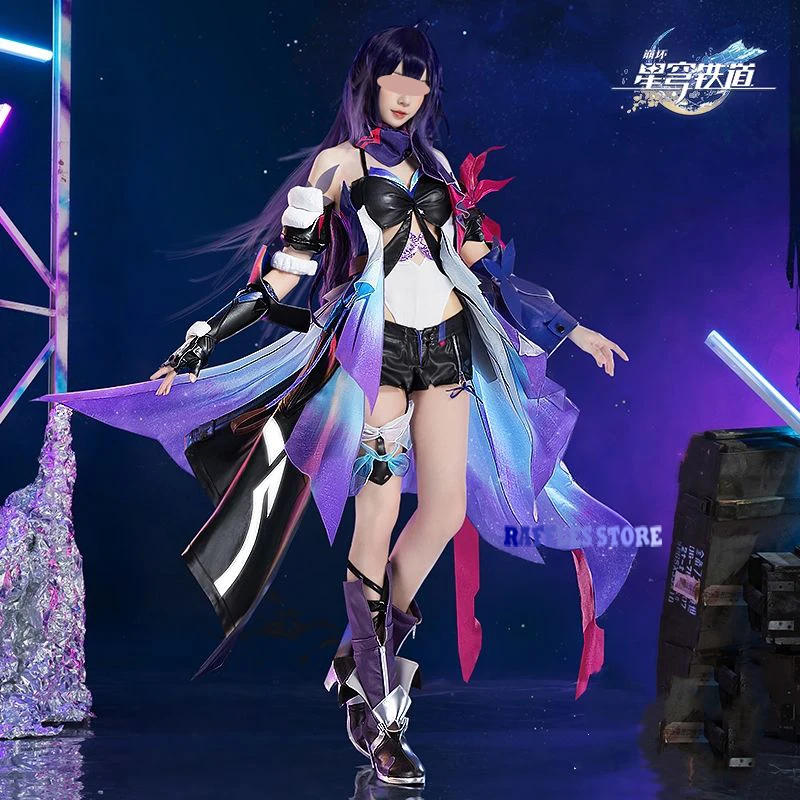 

New Seele Cosplay Wig Costume New Game Honkai Star Rail Cosplay Wigs Seele Purple Dress Suit Long Hair Halloween Party Roleplay
