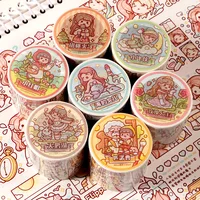 New Small Mochi Potato Whole Roll Stickers Decorative Materials Korean Stationery Washi Tape Kawaii Tape Kawaii Stickers 2