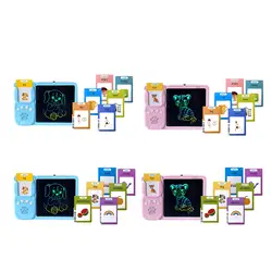 Talking Flash Cards Writing Tablet Montessori Educational Speech Toys with Drawing Board for Girls Boys Age 2-6 Child Gifts