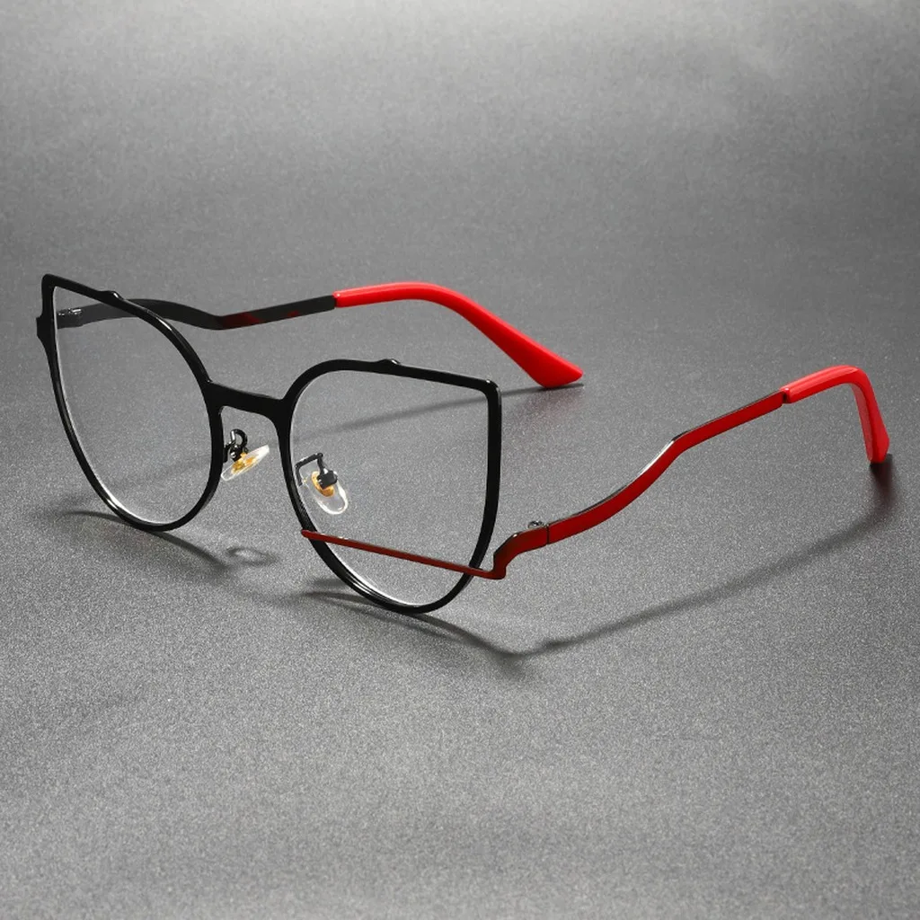 Oversized Stylish Blue Light Blocking Metal Frame Glasses