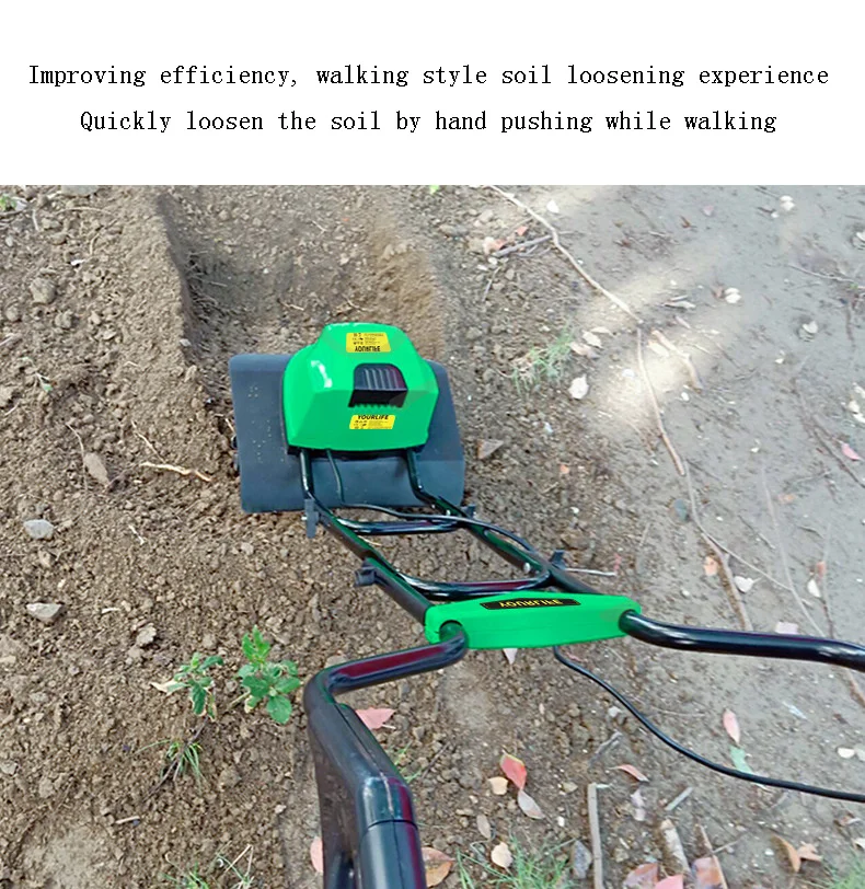 Electric Scarifier Micro-Tiller Tiller 1500W Small Agricultural Plowing Machine Household Plowing Digging Orchard
