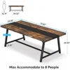 Dining Table for 8 People, 70.87-inch Rectangular Wood Kitchen Table with Strong Metal Frame, Industrial Large Long Dining Room 3
